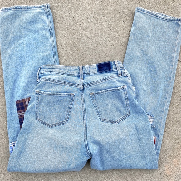 HOLLISTER ULTRA HIGH RISE DAD JEANS distressed torn ripped vintage stretch denim - Picture 14 of 14